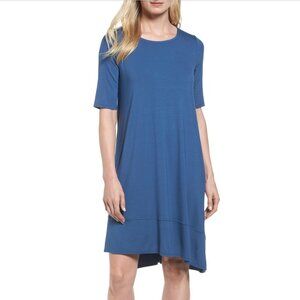 New w/Tags Eileen Fisher -Round Neck, Asymmetric Viscose Jersey Dress, S fits M
